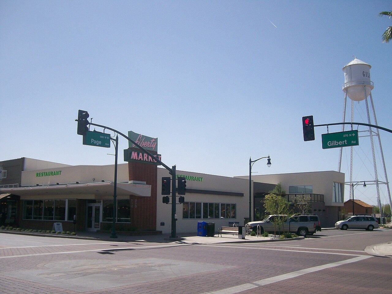 Water tower in the Heritage District of Gilbert, Arizona