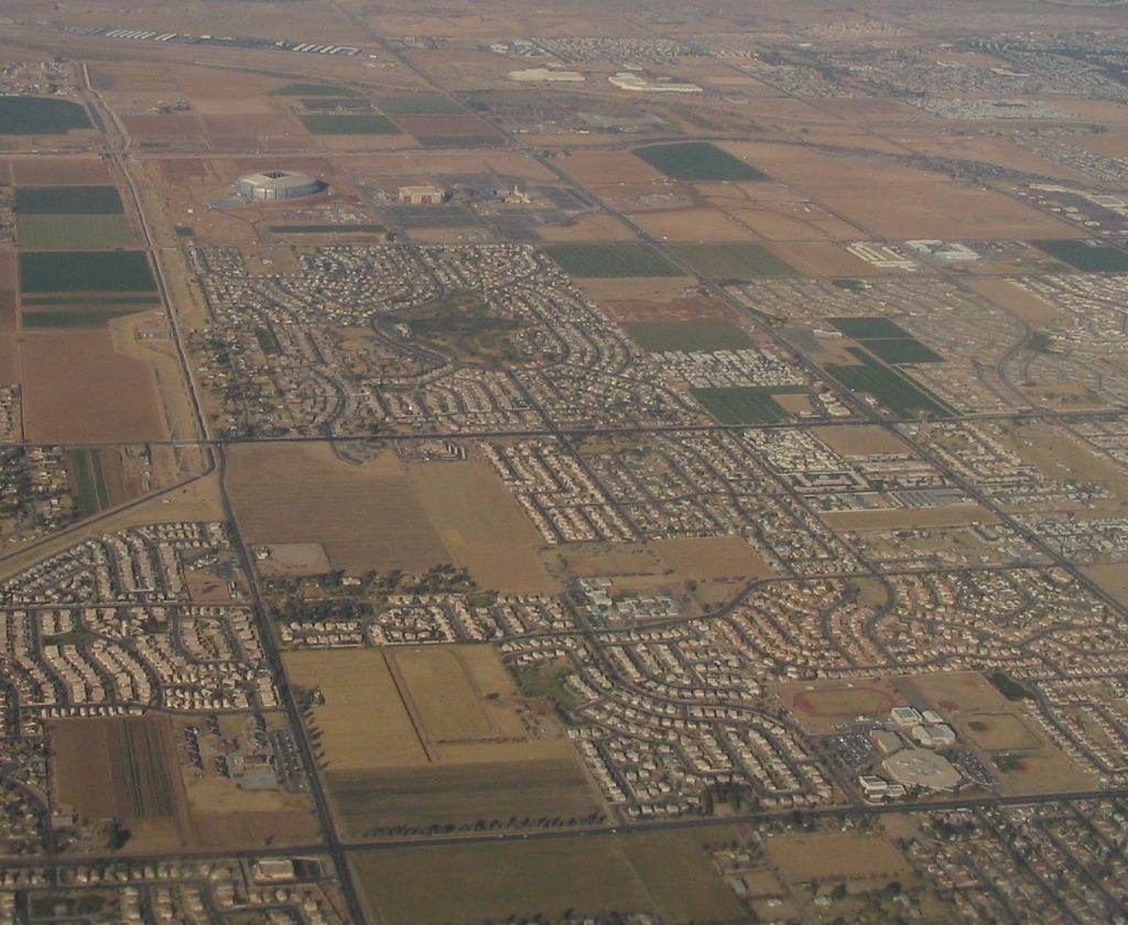 Glendale, Arizona neighborhood street with desert landscaping